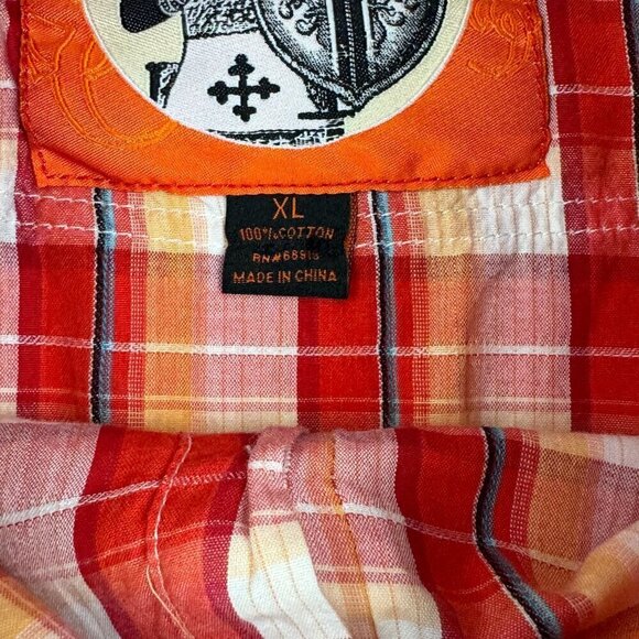 Swiss Cross Short Sleeve Button Shirt With Rolling Stones Patch Men's Size XL - Picture 7 of 8